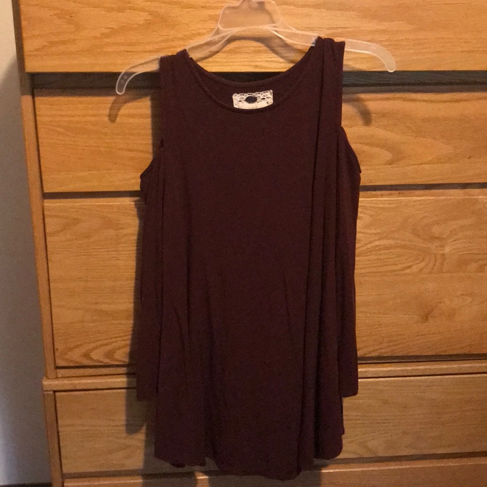 Maroon long-sleeve shirt